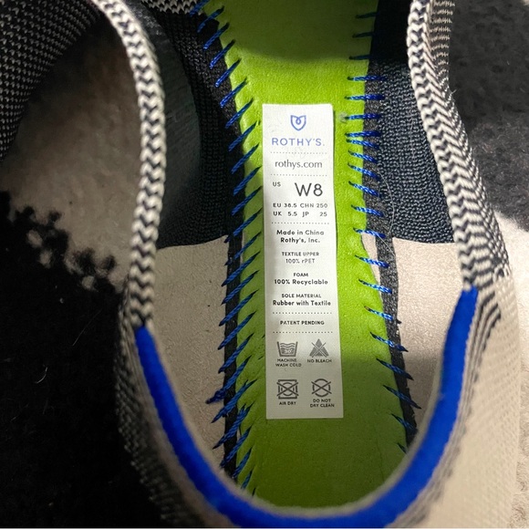 Rothy’s • the flat retired buffalo plaid round cap toe black white slip on sz 8 - Picture 5 of 7